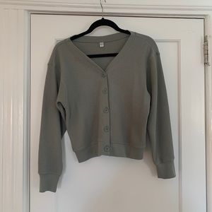 Uniqlo waffle button up sweater
